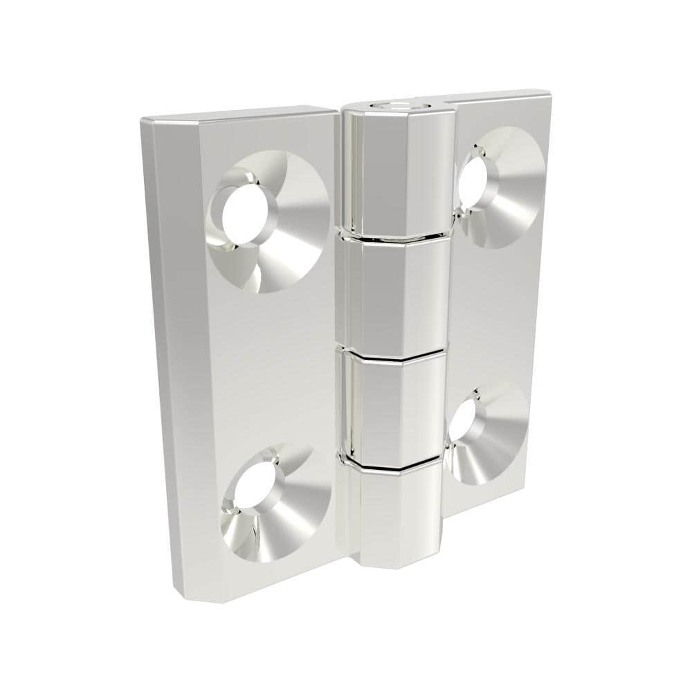 H1-2101-500-A1 | Surface Fixed Hinge, 50x50mm, M5 countersunk screw mount, Stainless Steel, Mirror polished, bright    
