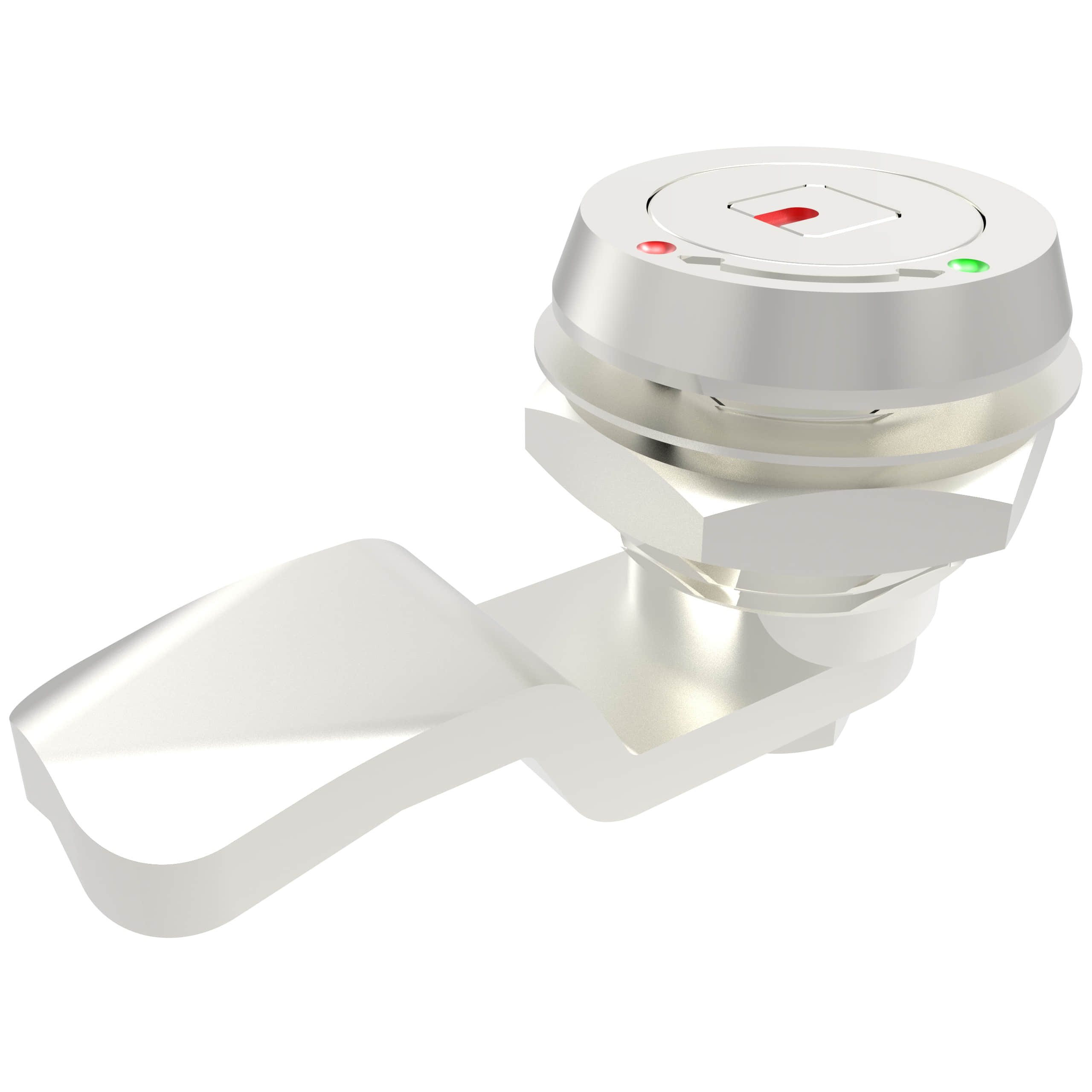 D4-1447-247 | Quarter turn cam Latch,Safety Lock, 7mm square Core with Red and Green Dots, Stainless Steel, Passivated
