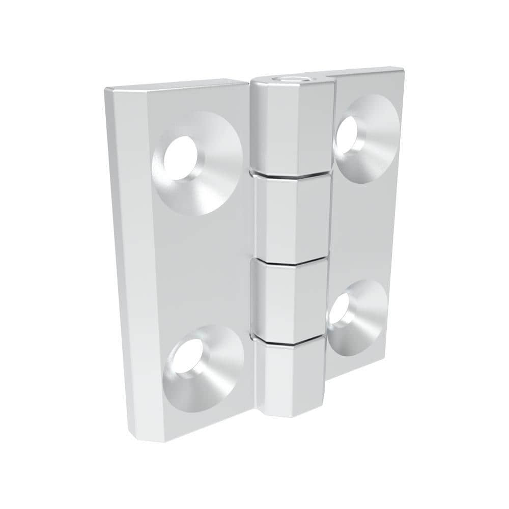H1-2101-500-30 | Surface Fixed Hinge, 50x50mm, M5 Countersunk screw mount, zinc alloy, Chrome plating, bright